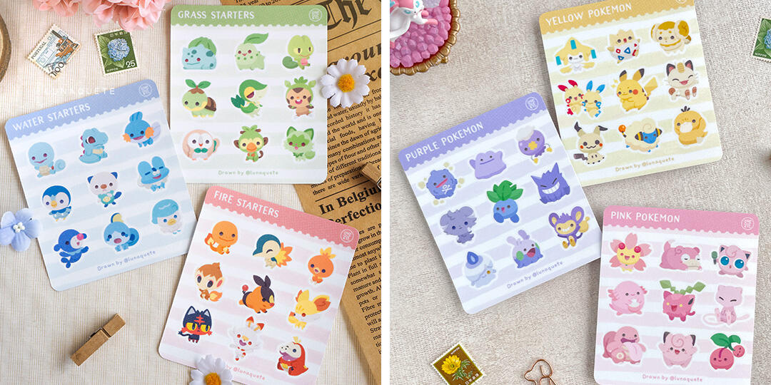 Pokemon by Colors (S) transparent/glitter/matte