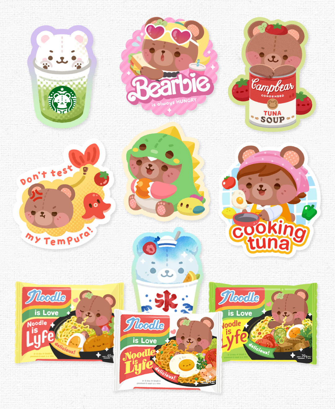 Tuna Glitter Stickers