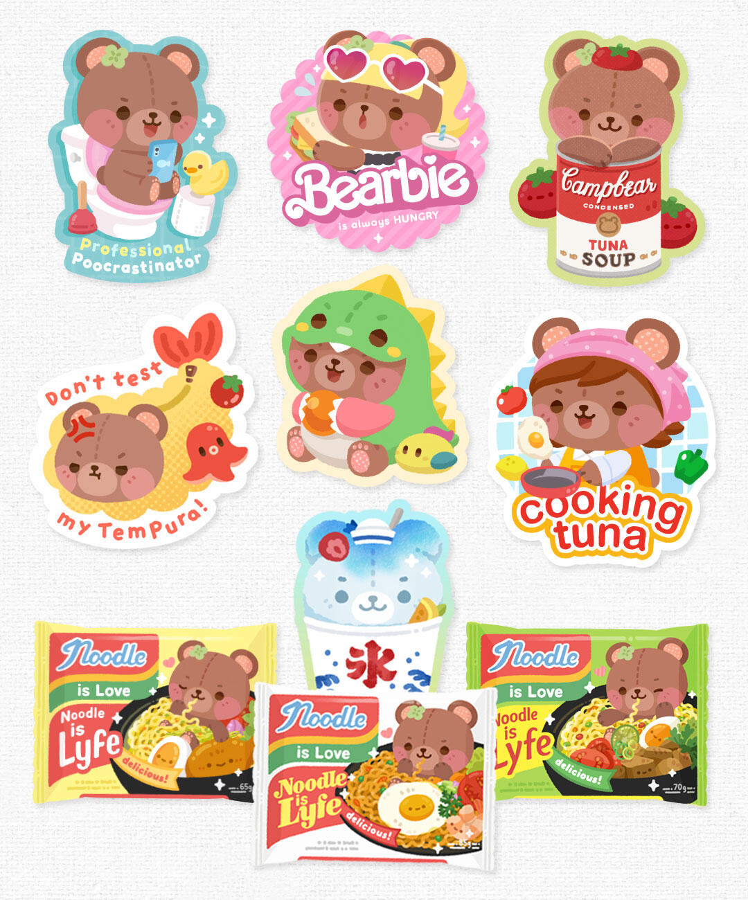 Tuna Glitter Stickers