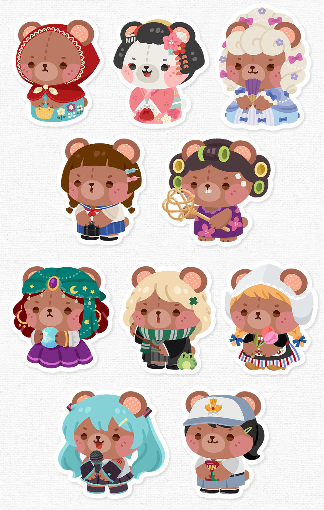 Tuna Portraits Glitter Stickers