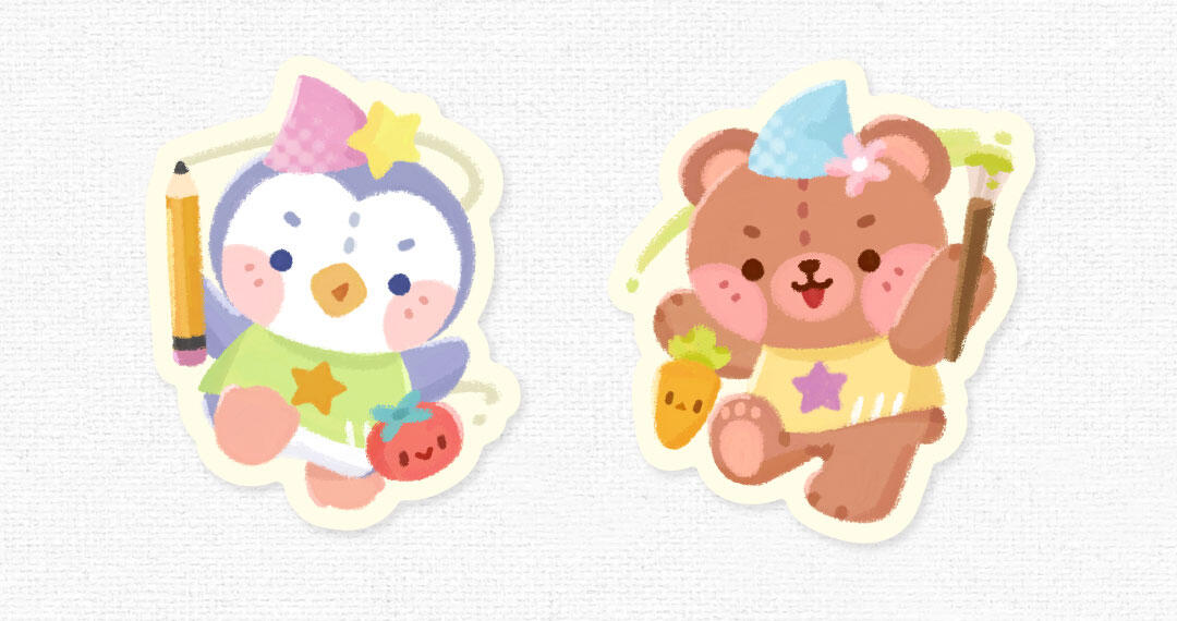 Tuna &amp; Teri Glitter Stickers